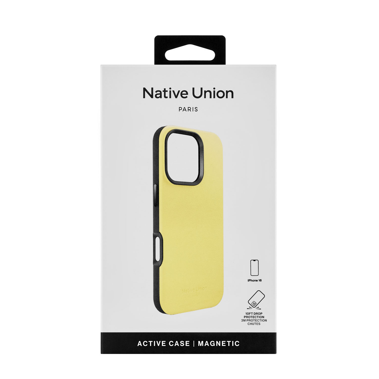 На фото изображено Чехол Native Union Active Case MagSafe для iPhone 16, лимон