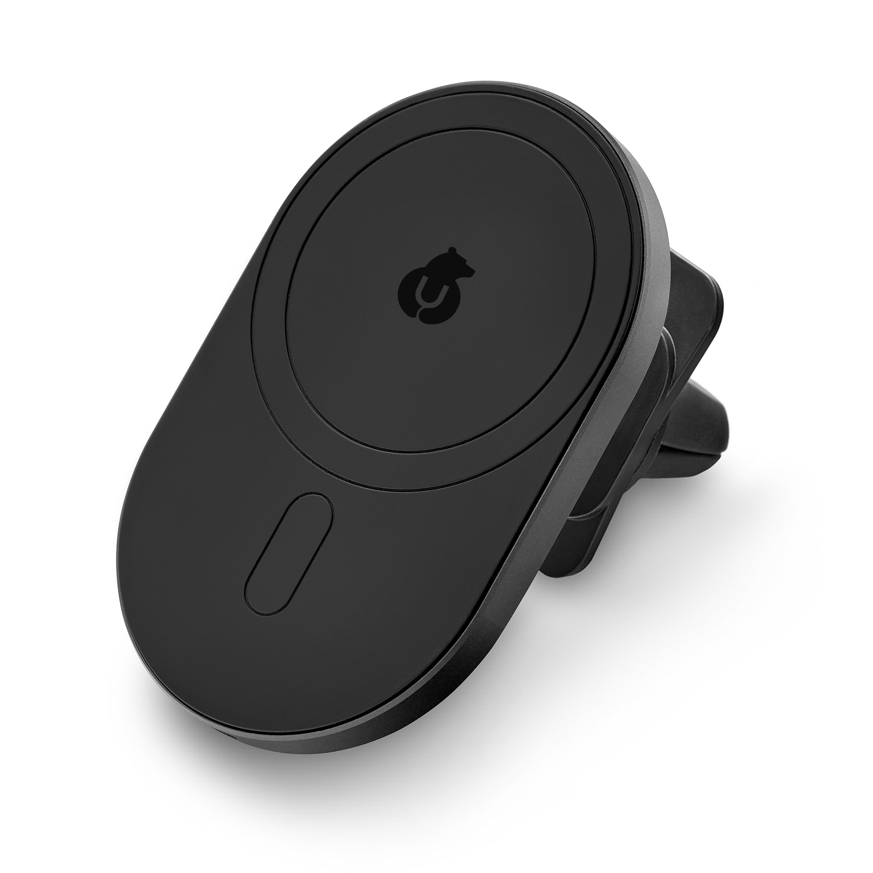 На фото изображено Беспроводное зарядное устройство Go-Power, c креплением на автомобильную решетку, чёрный