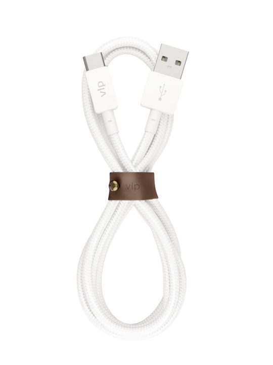 На фото изображено Кабель VLP Nylon Cable USB-A/USB-C, 1.2м, белый
