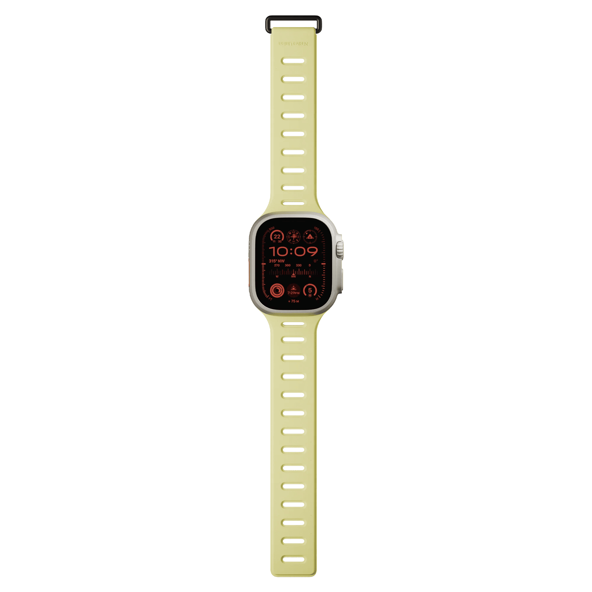 На фото изображено Ремешок Native Union для Apple Watch Magnetic 42/44/45/49мм, желтый/серый