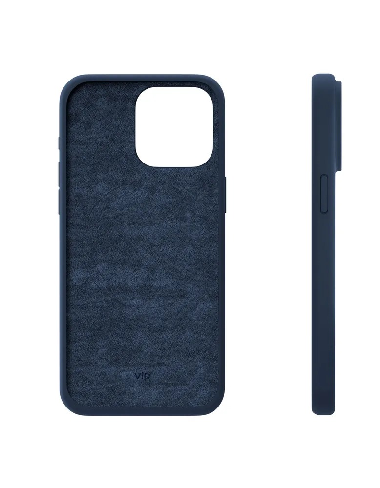 На фото изображено Чехол защитный VLP Aster Case с MagSafe для iPhone 15 Pro Max, темно-синий