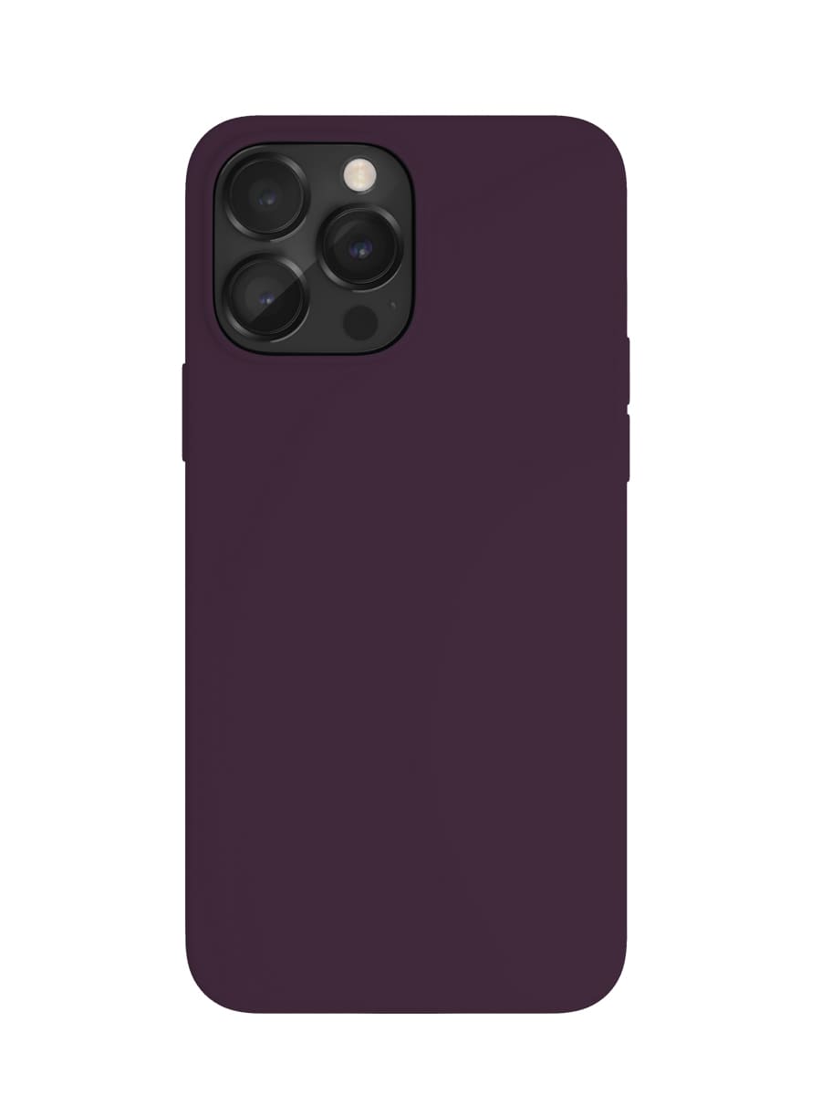 На фото изображено Чехол защитный VLP Silicone case с MagSafe для iPhone 14 Pro, темно-фиолетовый