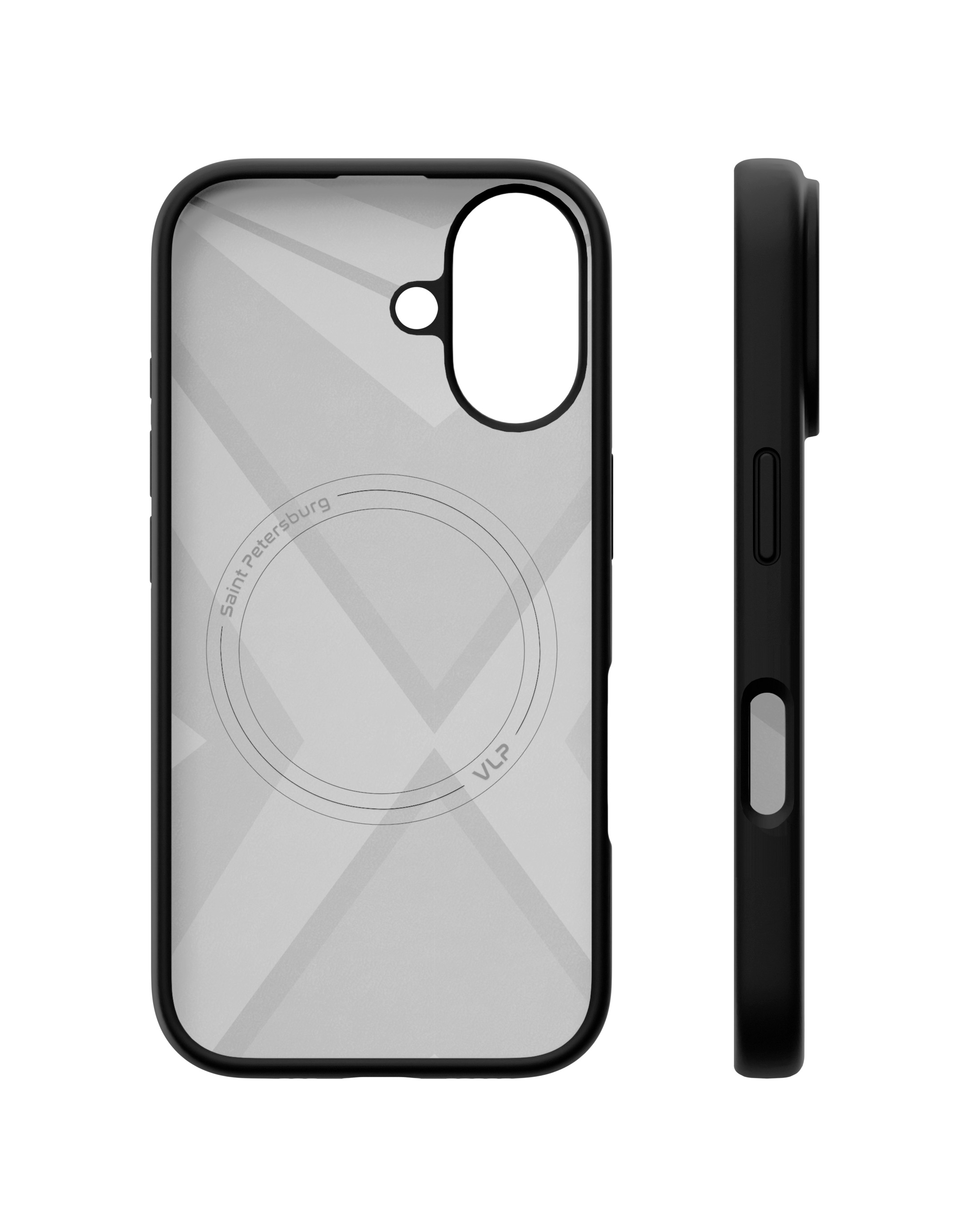 На фото изображено Чехол защитный VLP Aster Case с MagSafe для iPhone 16, черный