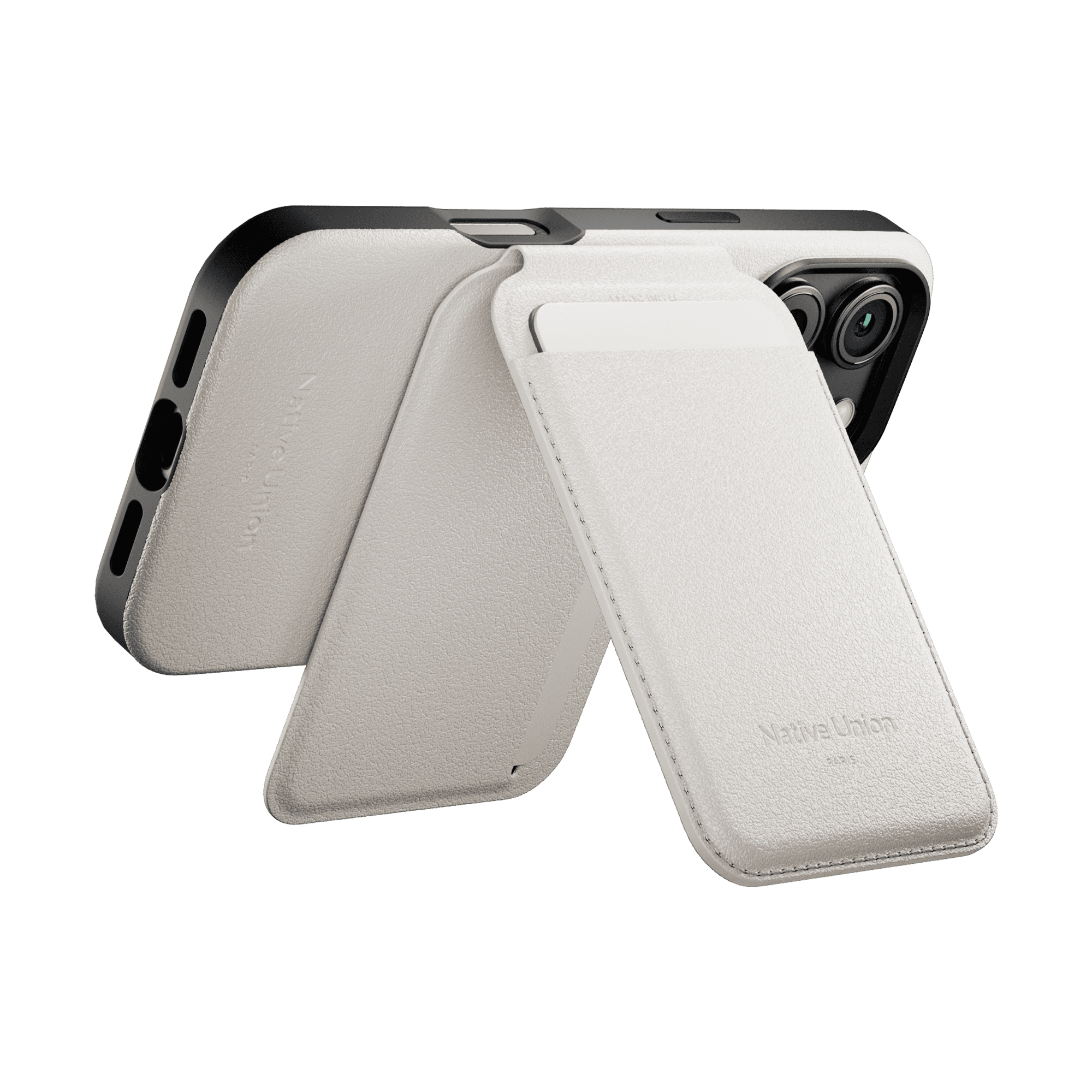 На фото изображено Чехол-бумажник Native Union Active Wallet Stand, песчаник