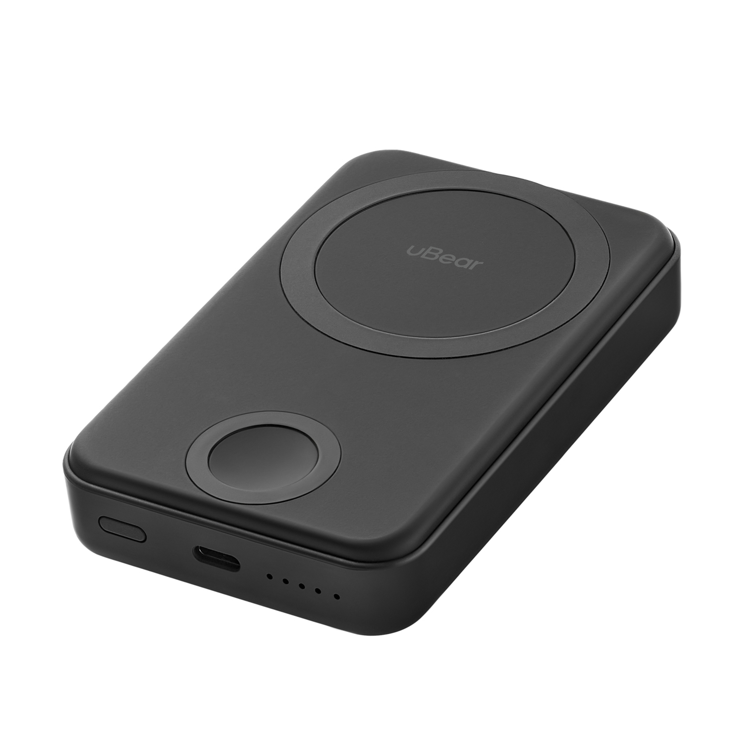 На фото изображено Внешний аккумулятор uBear Range MagSafe, PD, 10000 mAh, черный