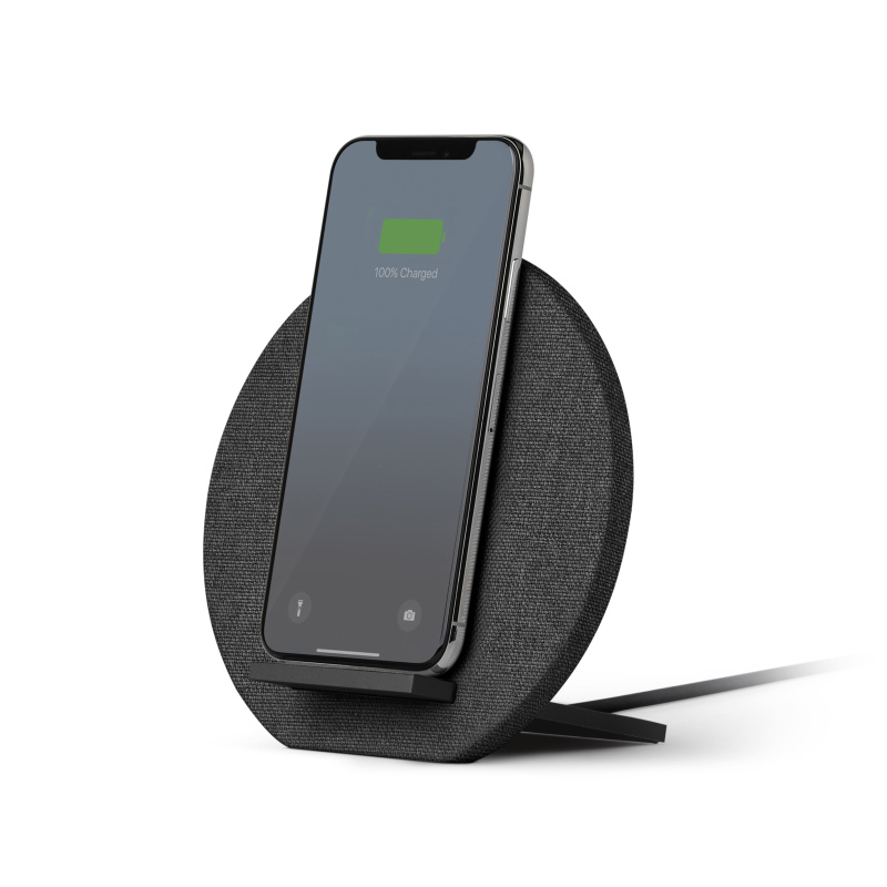 Фото Беспроводное зарядное устройство Native Union Dock Wireless Fabric, с подставкой, серый На фото изображено Беспроводное зарядное устройство Native Union Dock Wireless Fabric, с подставкой, серый