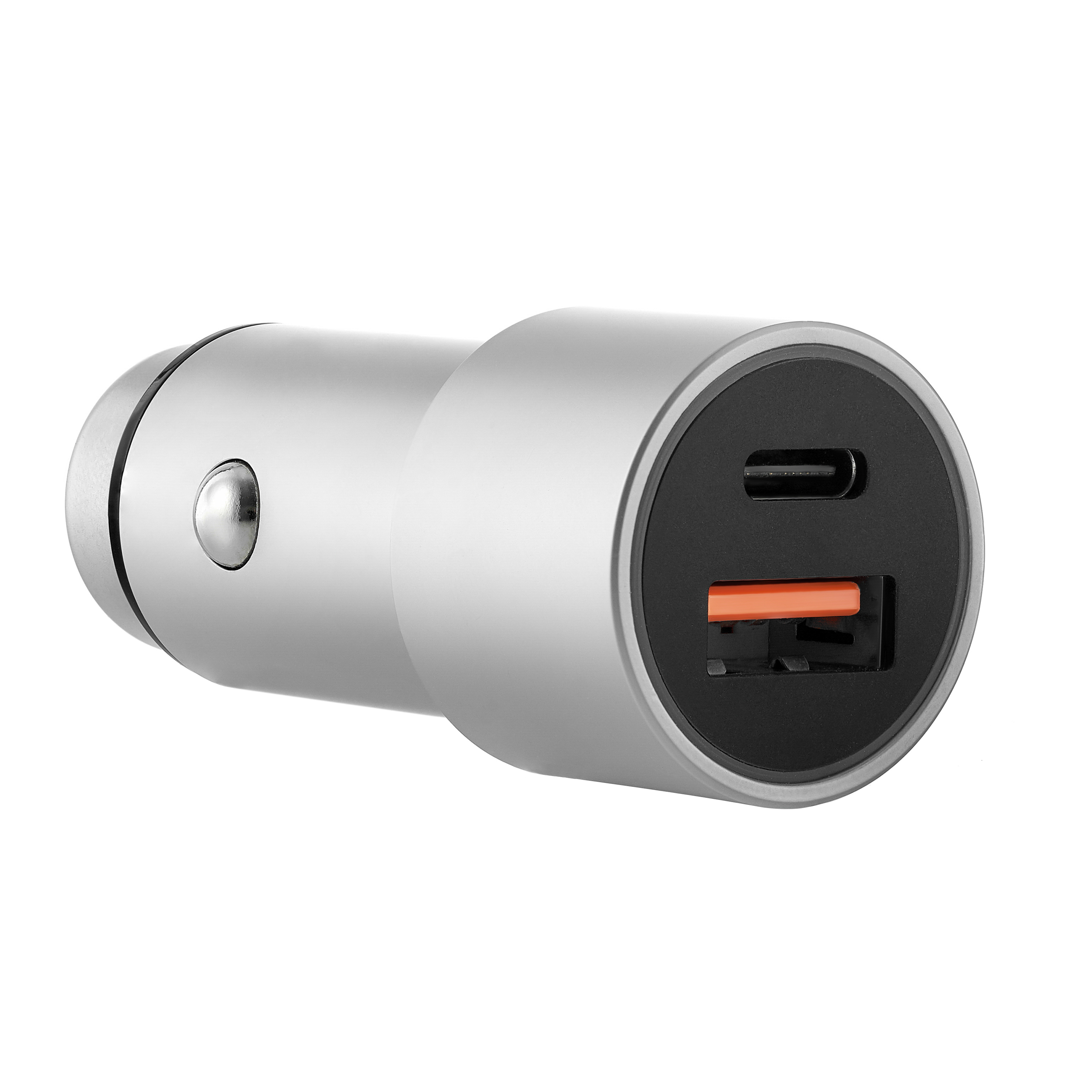 На фото изображено uBear Ride Car Charger, USB-C+USB-A, серый