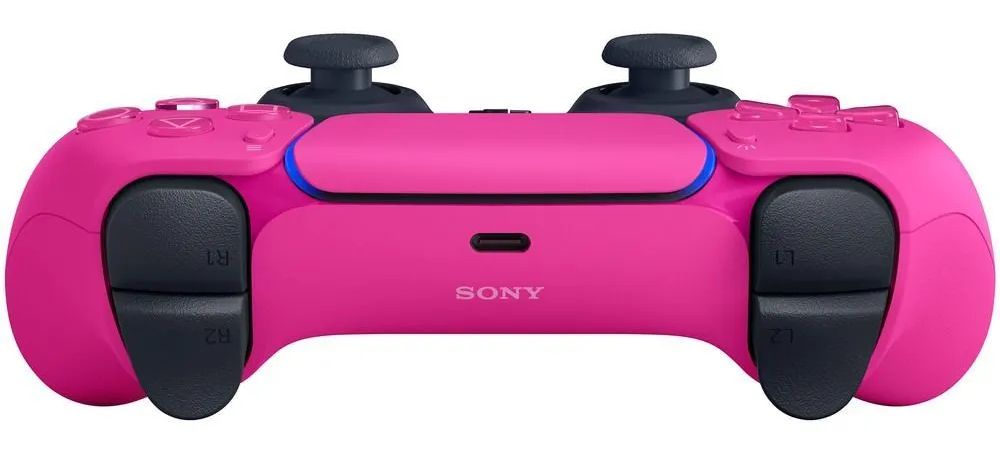 На фото изображено Геймпад SONY DualSense, розовый