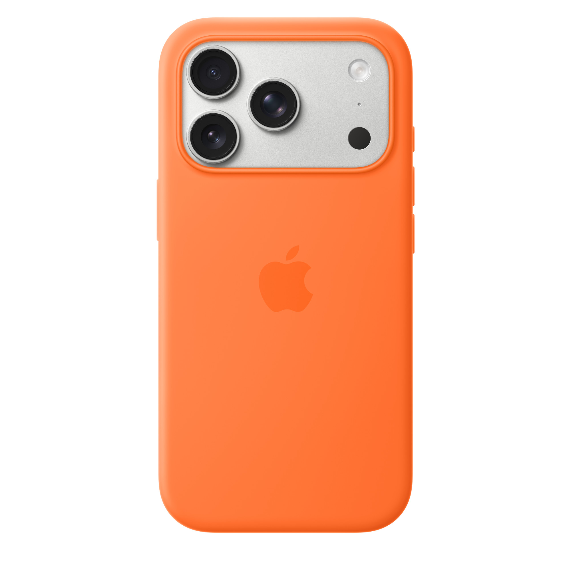 Фото Чехол защитный Apple Silicone Case with MagSafe для iPhone 17 Pro, оранжевый На фото изображено Чехол защитный Apple Silicone Case with MagSafe для iPhone 17 Pro, оранжевый