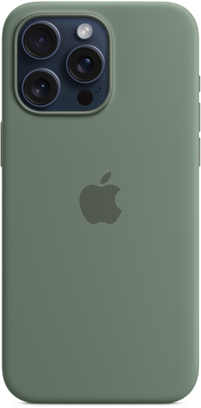 На фото изображено Чехол Apple MagSafe для iPhone 15 Pro Max, силикон, «Сосновый лес»