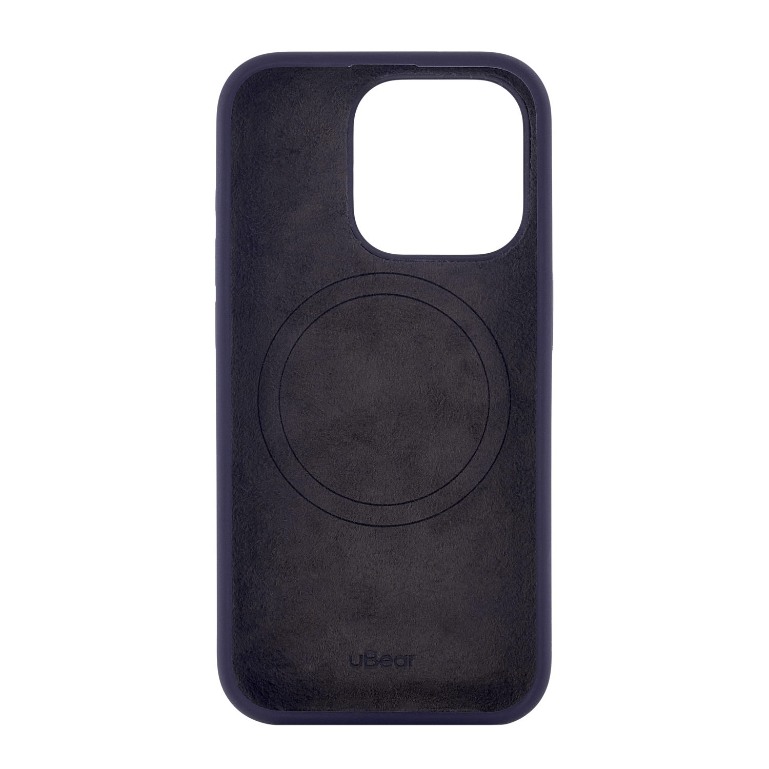 На фото изображено Чехол защитный uBear Touch Mag Case для iPhone 15 Pro, темно-фиолетовый