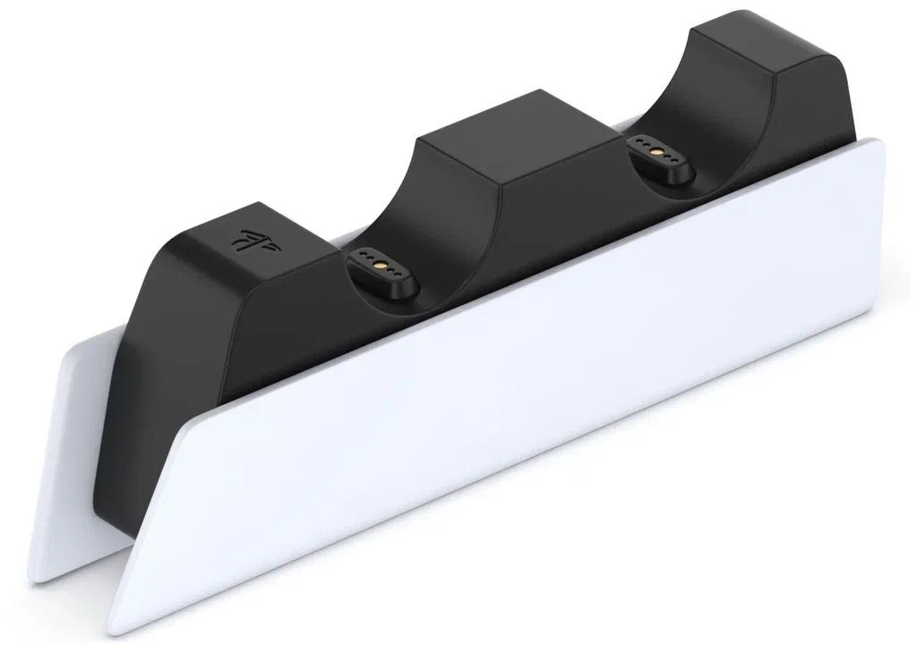 На фото изображено Зарядная станция SONY для двух геймпадов DualSense