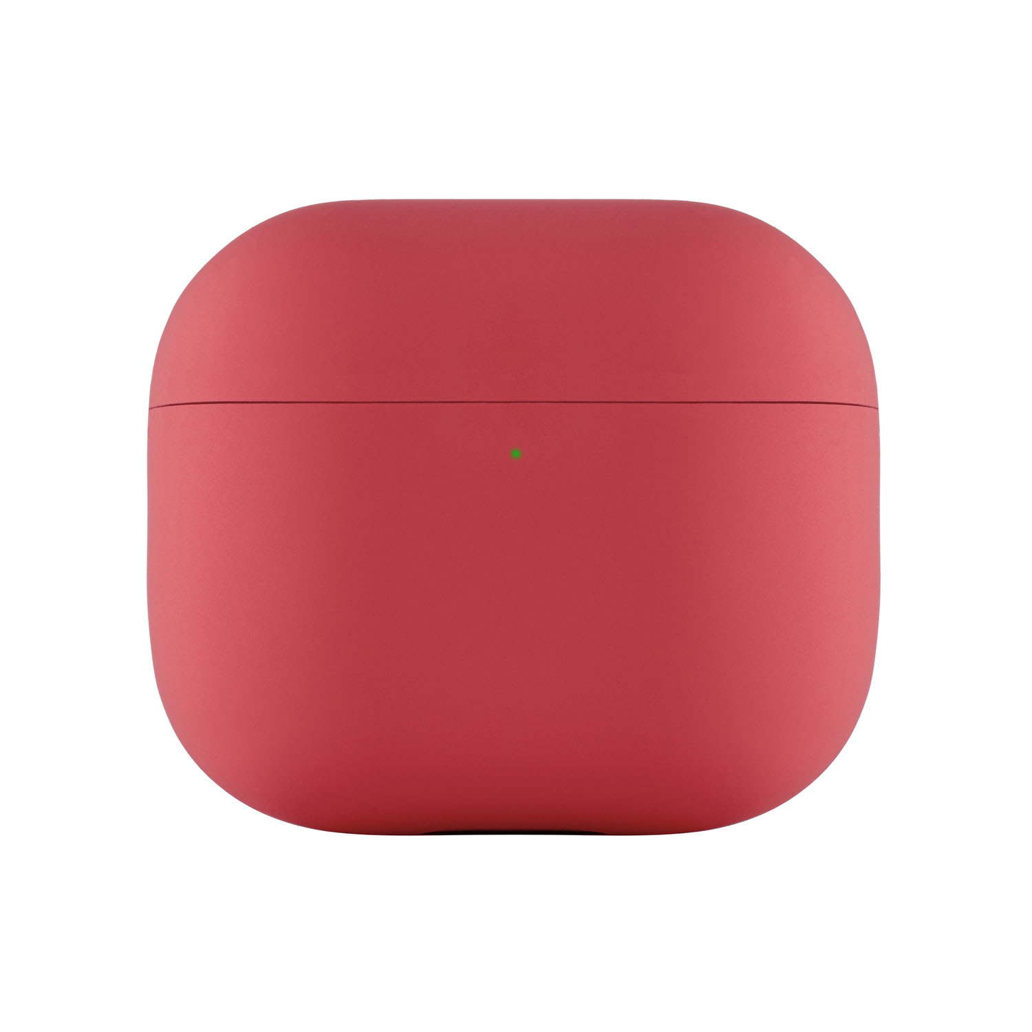 На фото изображено Ультратонкий силиконовый чехол Touch Case для AirPods 3, красный