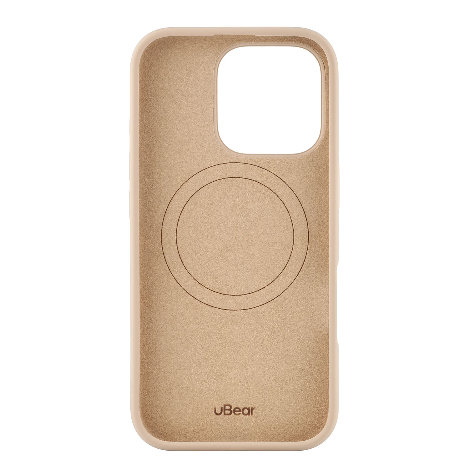 На фото изображено Чехол защитный uBear Touch Mag Case для iPhone 16 Pro, латте