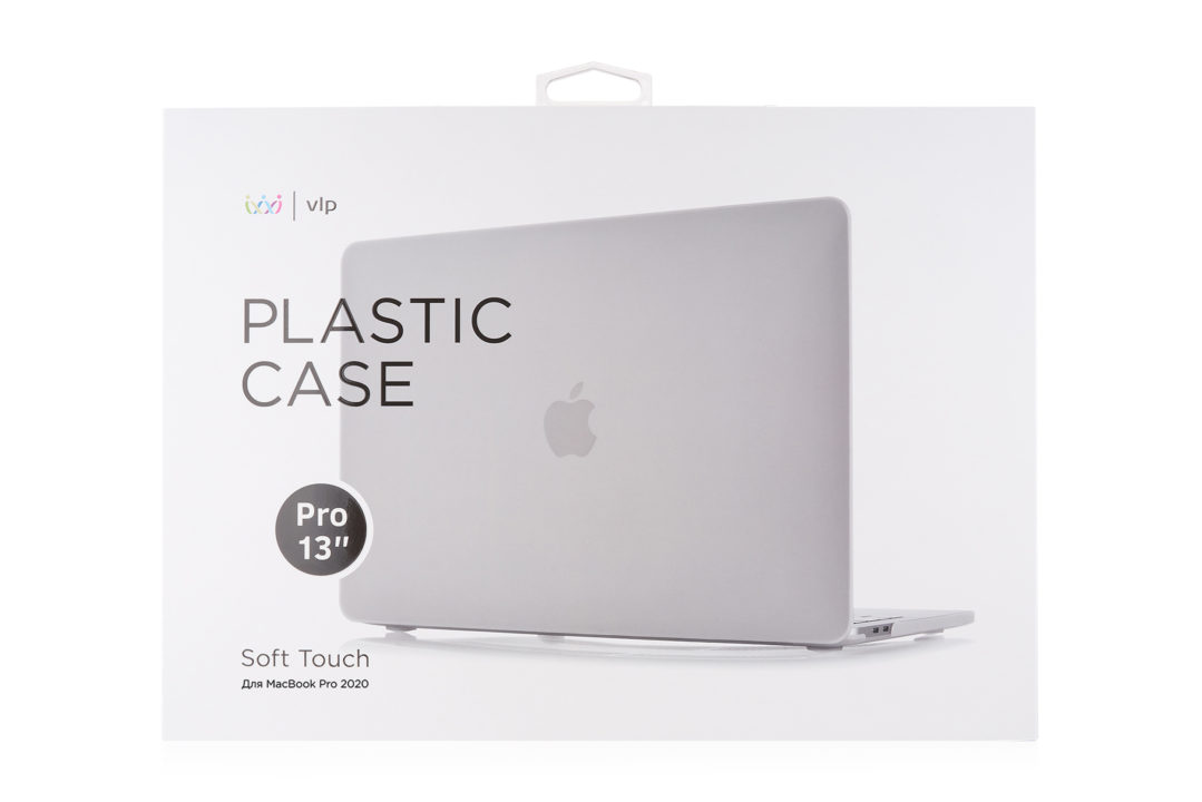 На фото изображено Чехол защитный VLP Plastic Case для MacBook Pro 13" 2020, белый
