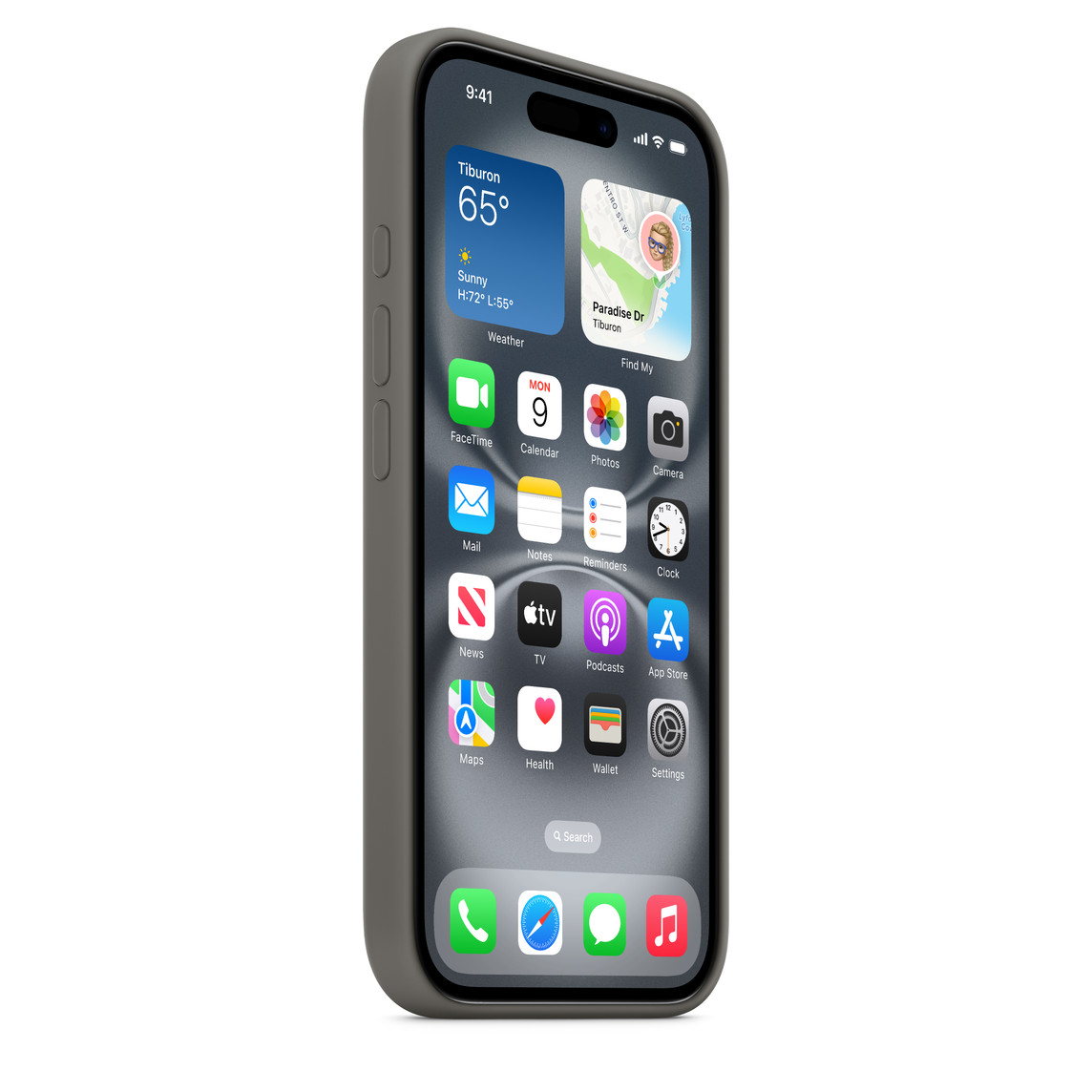 На фото изображено Чехол Apple для iPhone 16 Silicone with MagSafe, серый