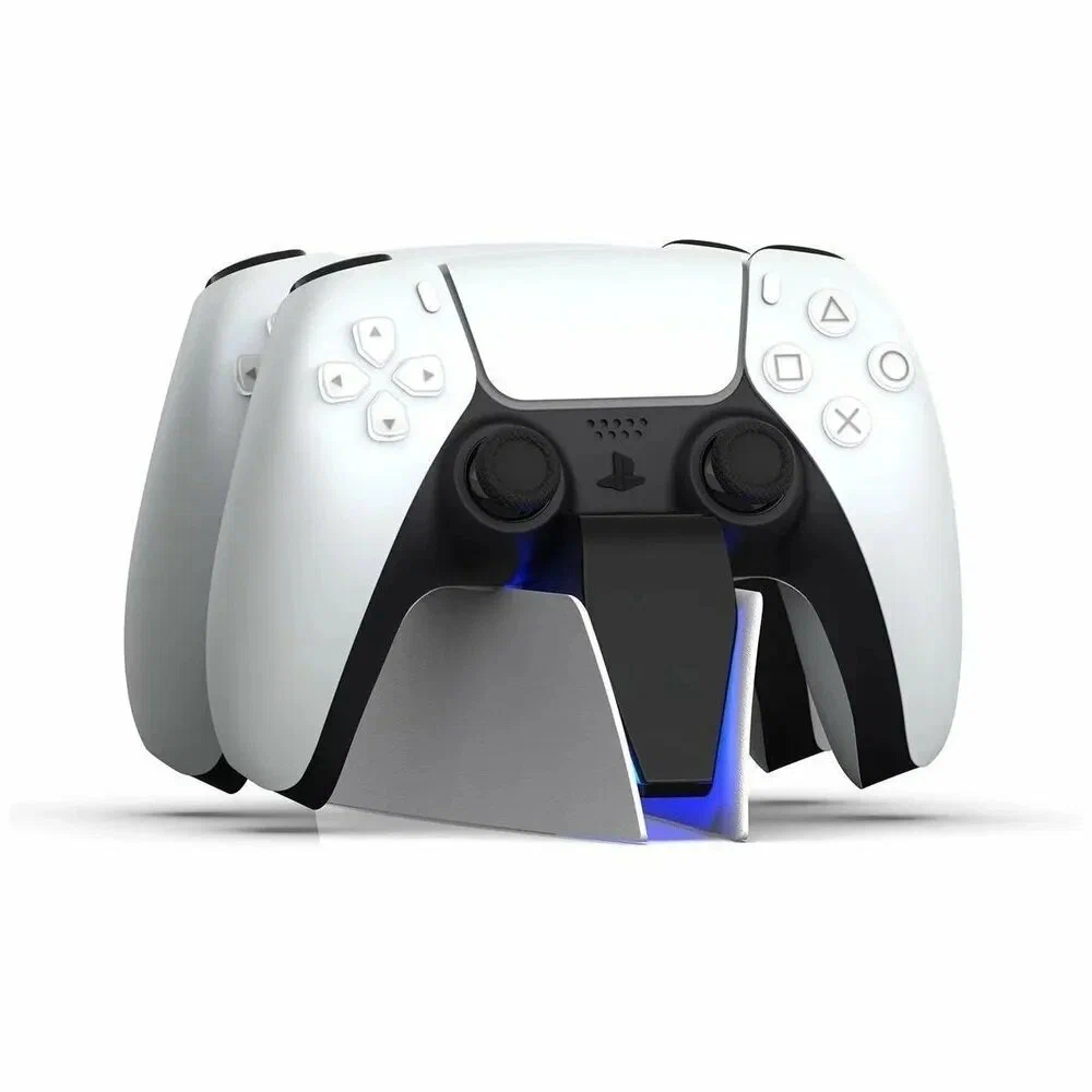На фото изображено Зарядная станция SONY для двух геймпадов DualSense
