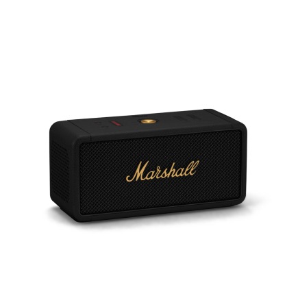 На фото изображено Портативная колонка Marshall Middleton, черный/латунь