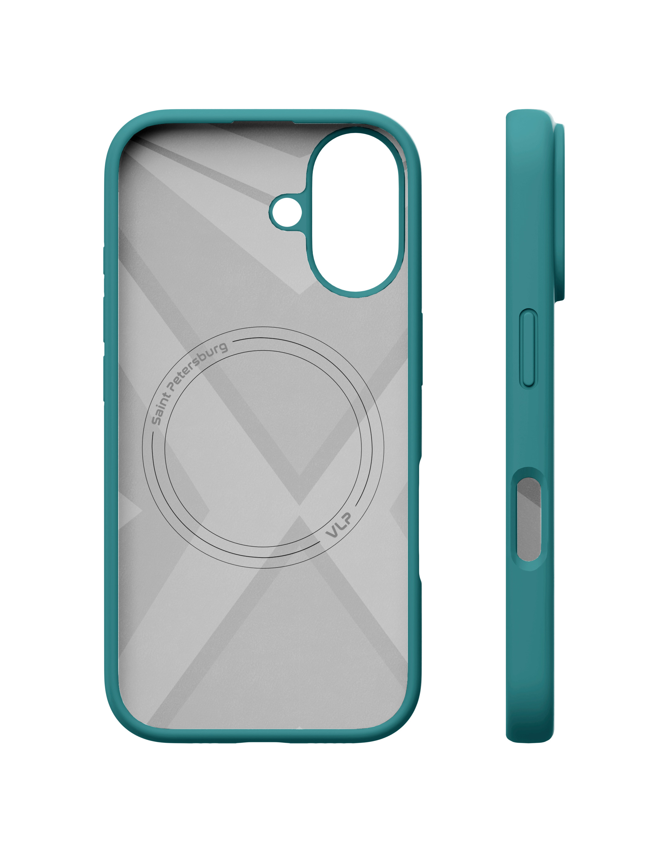 На фото изображено Чехол защитный VLP Aster Case с MagSafe для iPhone 16, зеленый