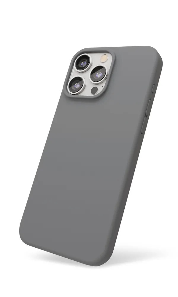 На фото изображено Чехол защитный VLP Aster Case с MagSafe для iPhone 15 Pro Max, серый