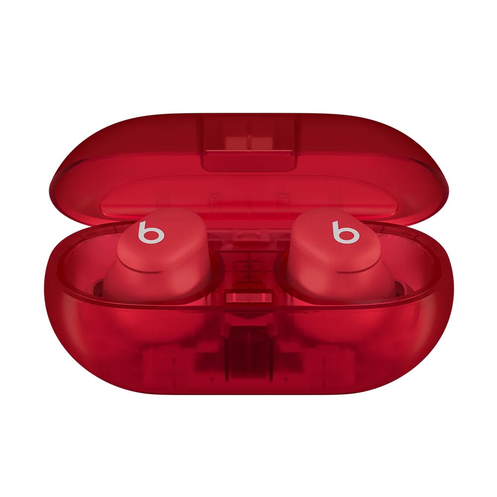 На фото изображено Беспроводные наушники Beats Solo Buds, красный