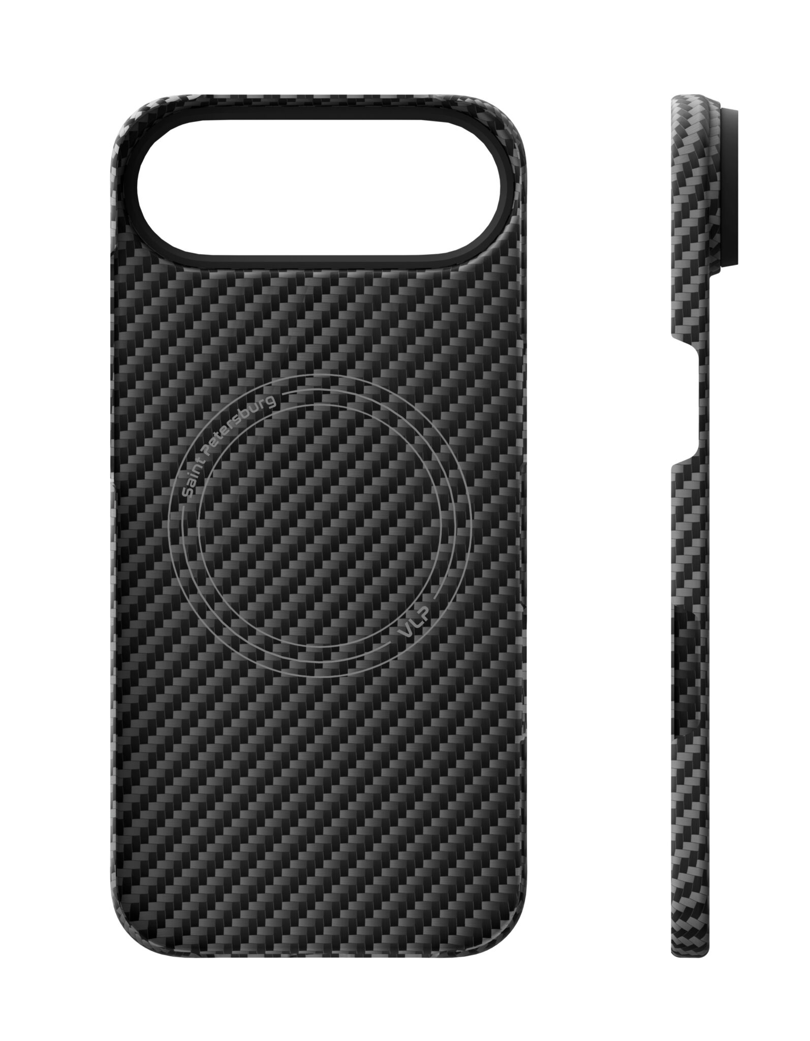 Фото Чехол защитный VLP Kevlar Case с MagSafe для iPhone Air, черный На фото изображено Чехол защитный VLP Kevlar Case с MagSafe для iPhone Air, черный