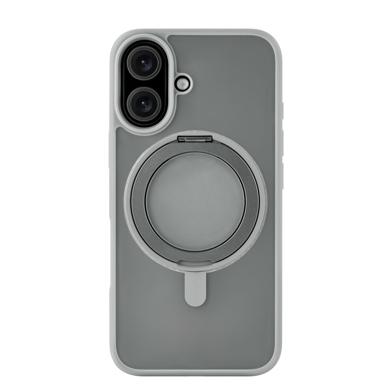 Фото Чехол защитный uBear Clip 360 Mag Case для iPhone 16, с магнитной подставкой, серый На фото изображено Чехол защитный uBear Clip 360 Mag Case для iPhone 16, с магнитной подставкой, серый