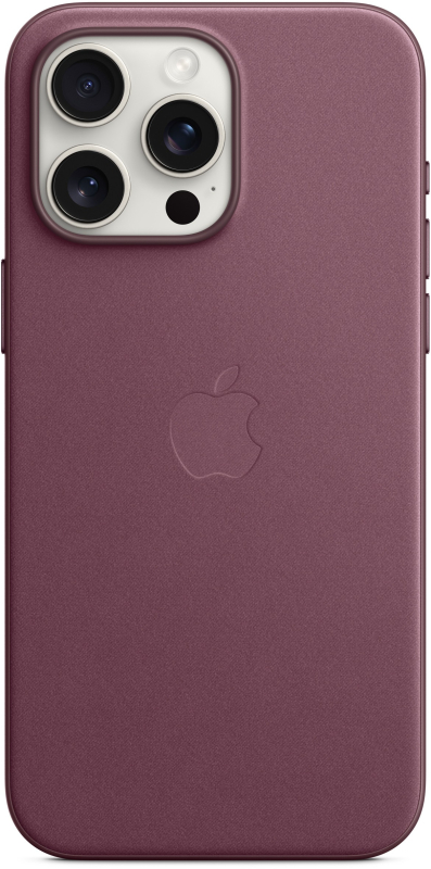 На фото изображено Чехол Apple MagSafe FineWoven для iPhone 15 Pro Max, «Шелковица»