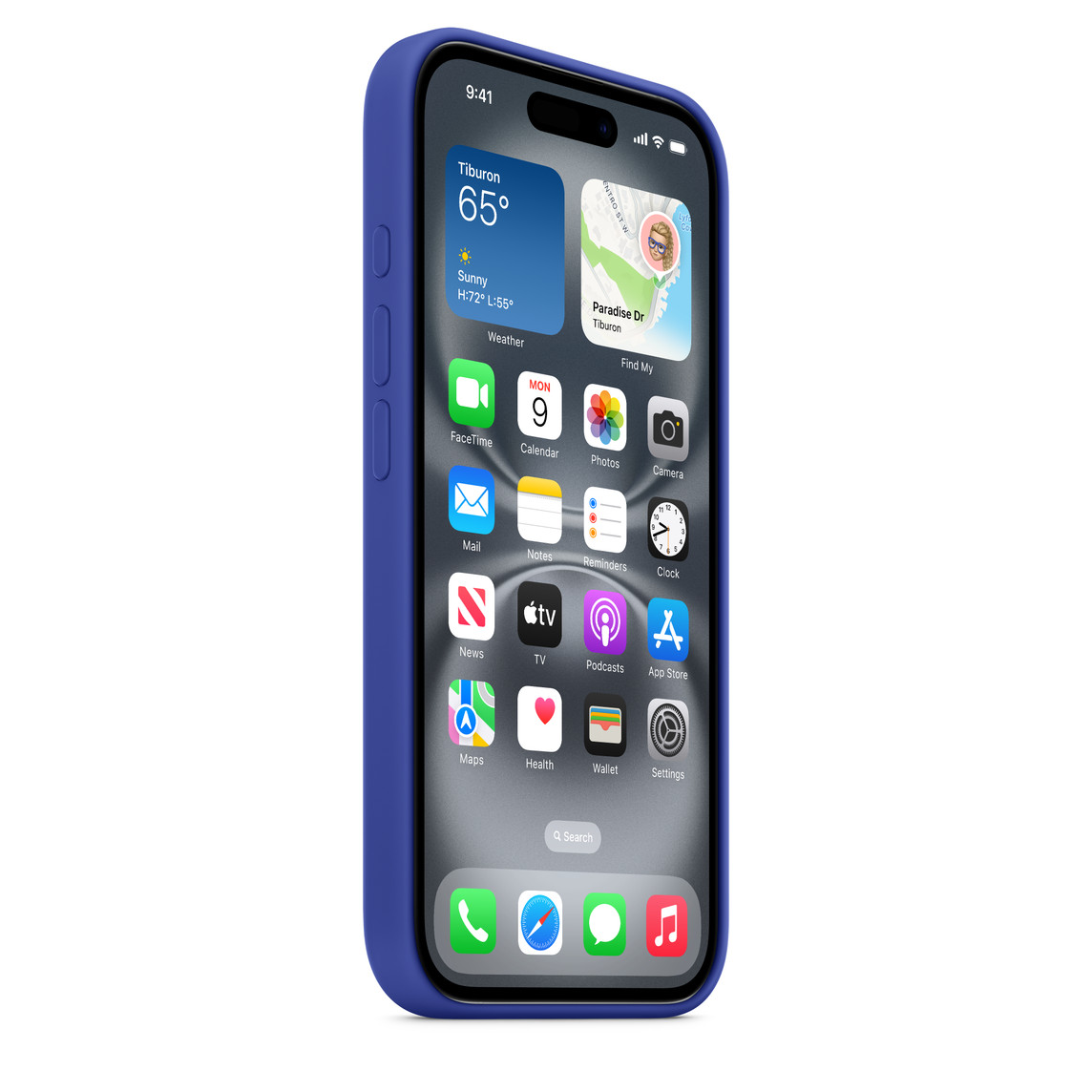 На фото изображено Чехол Apple для iPhone 16 Silicone with MagSafe, ультрамарин