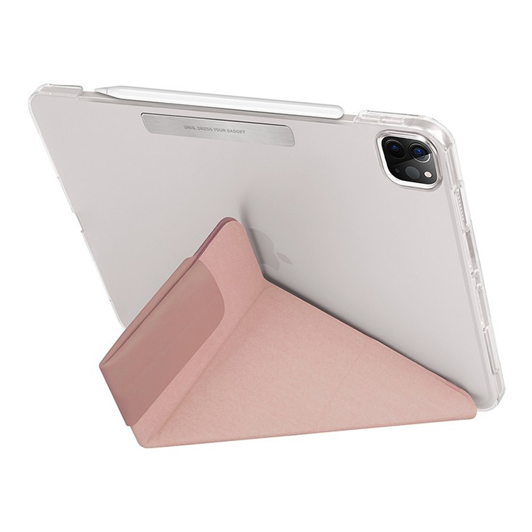 На фото изображено Чехол Uniq для iPad Pro 12,9" (2022/21) Camden Anti-microbial, розовый