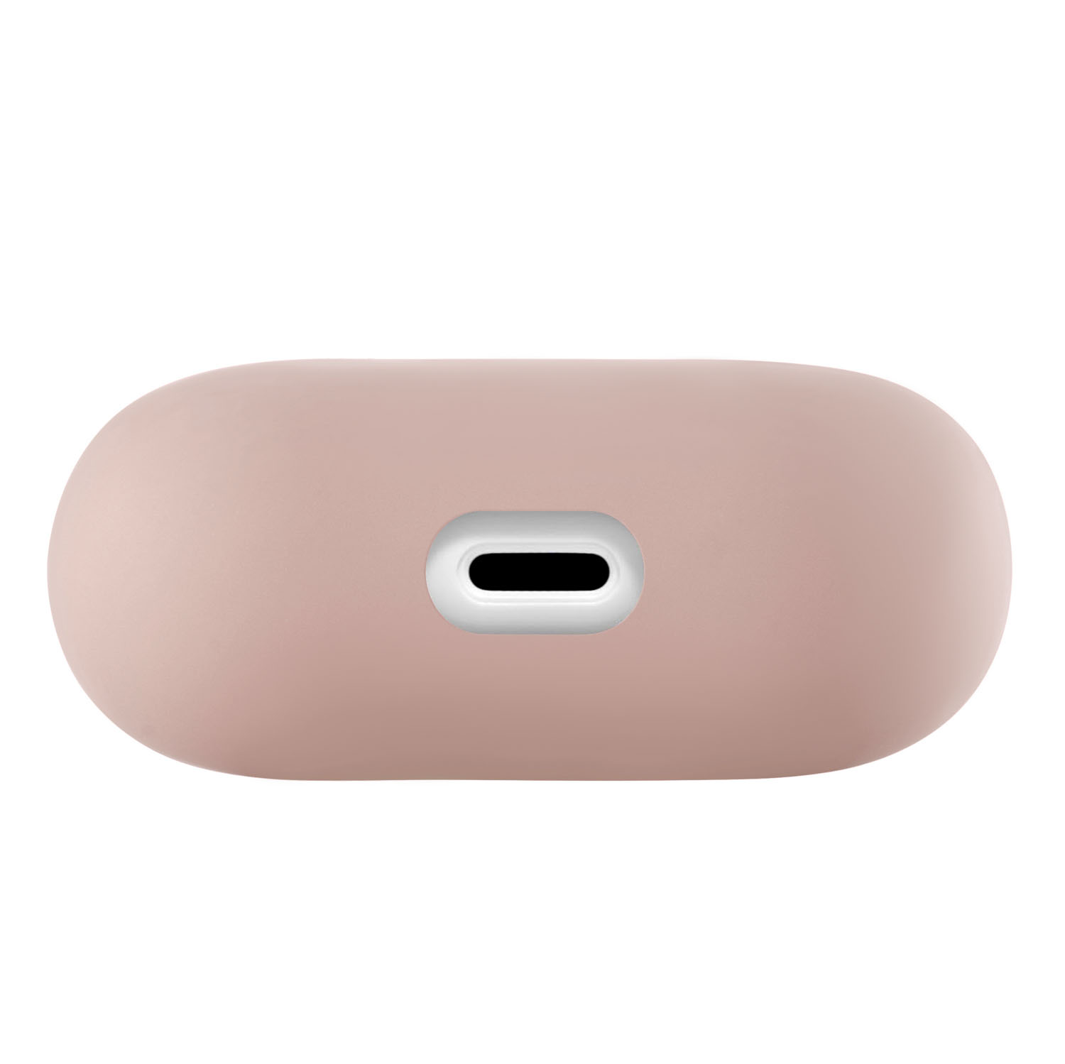 На фото изображено Ультратонкий силиконовый чехол Touch Case для AirPods 3, розовый