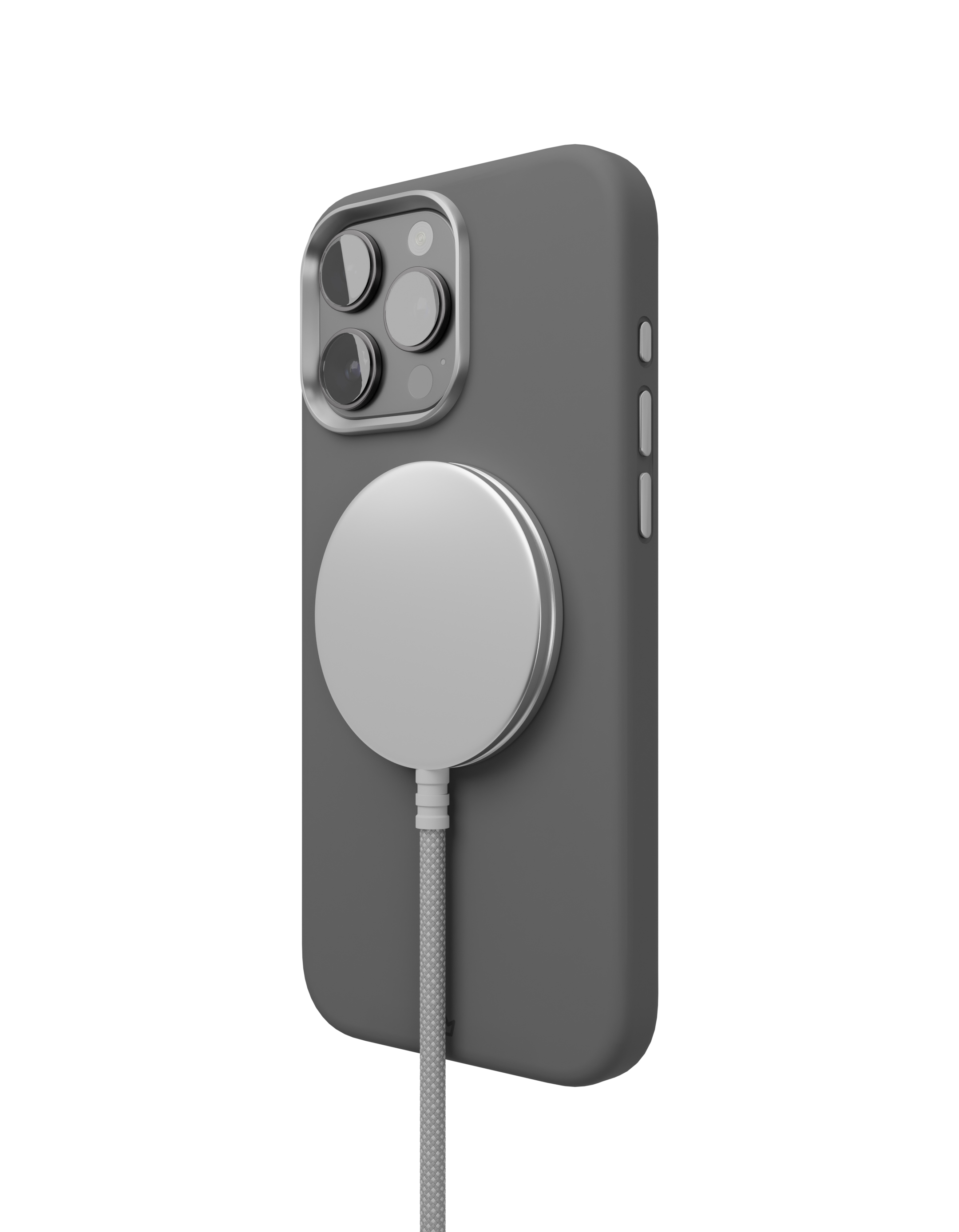 На фото изображено Чехол защитный VLP Aster Pro Case с MagSafe для iPhone 16 Pro, серый