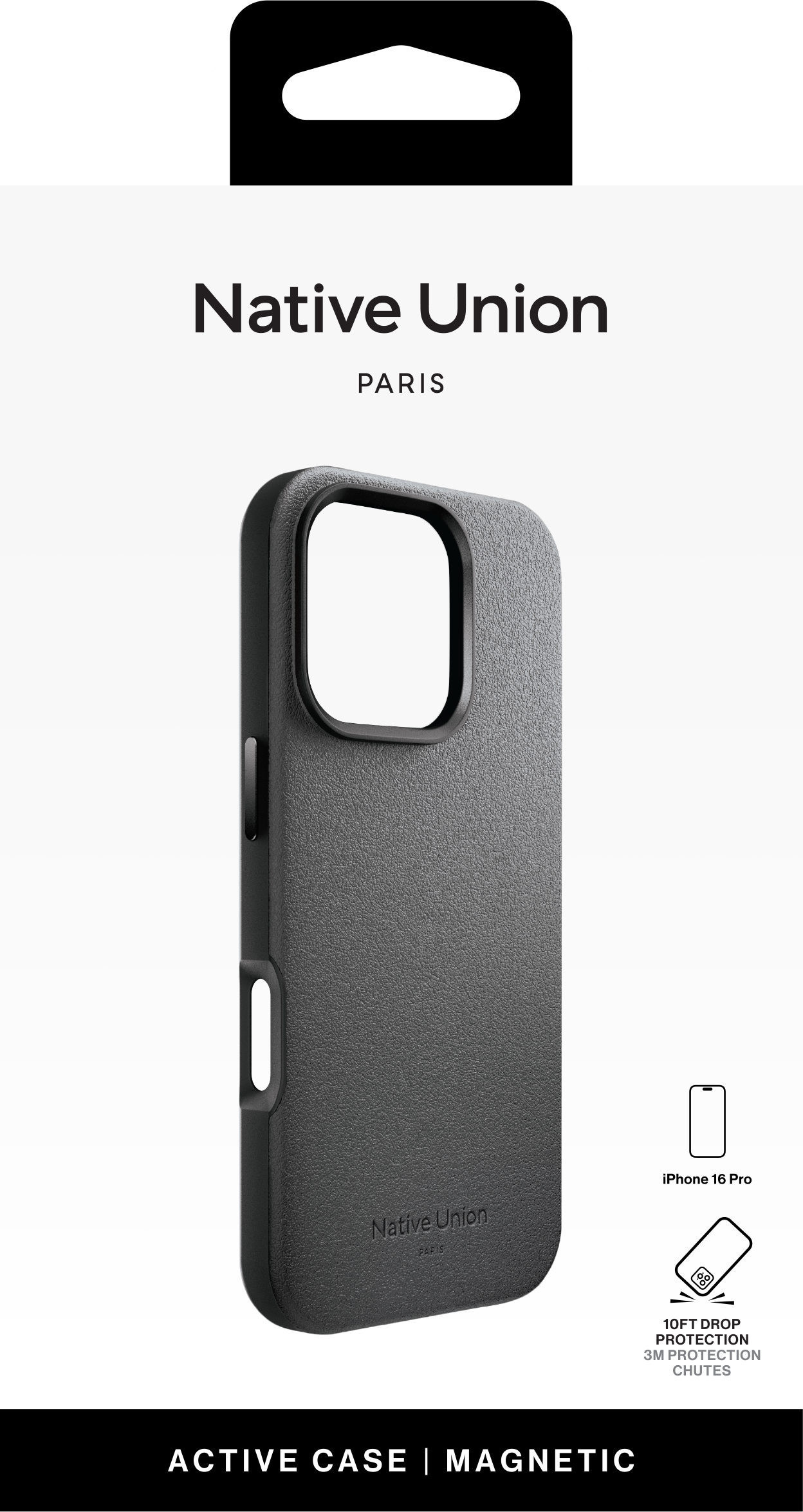 На фото изображено Чехол Native Union Active Case MagSafe для iPhone 16 Pro, черный