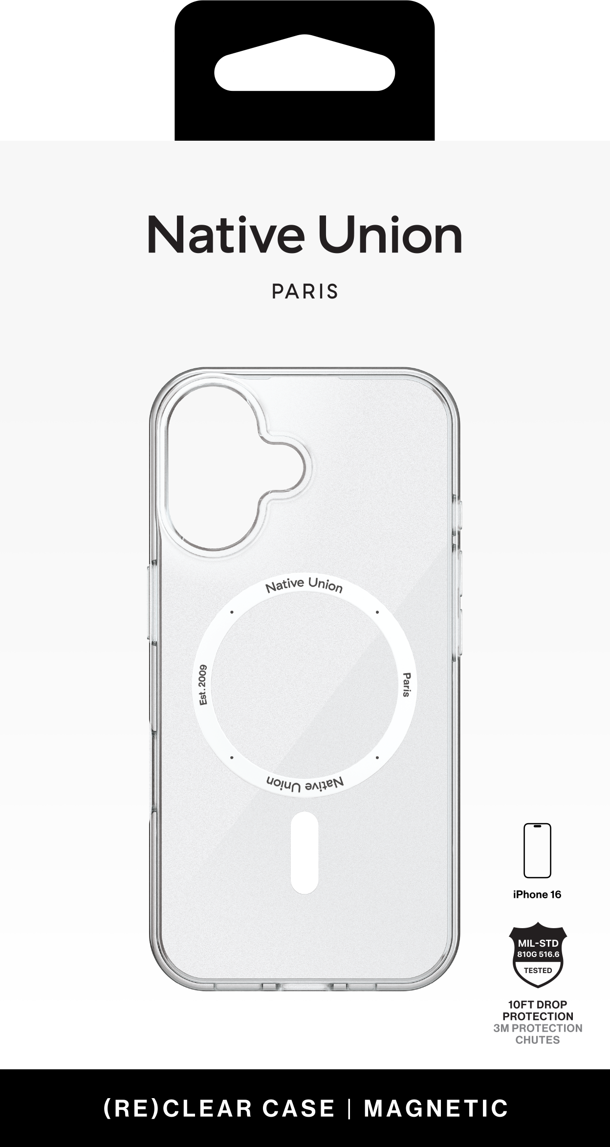 На фото изображено Чехол Native Union (RE)Classic Case MagSafe для iPhone 16, прозрачный