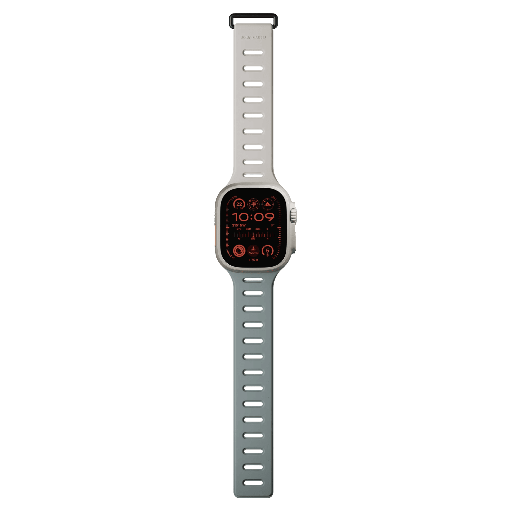 На фото изображено Ремешок Native Union для Apple Watch Magnetic 42/44/45/49мм, зеленый/серый