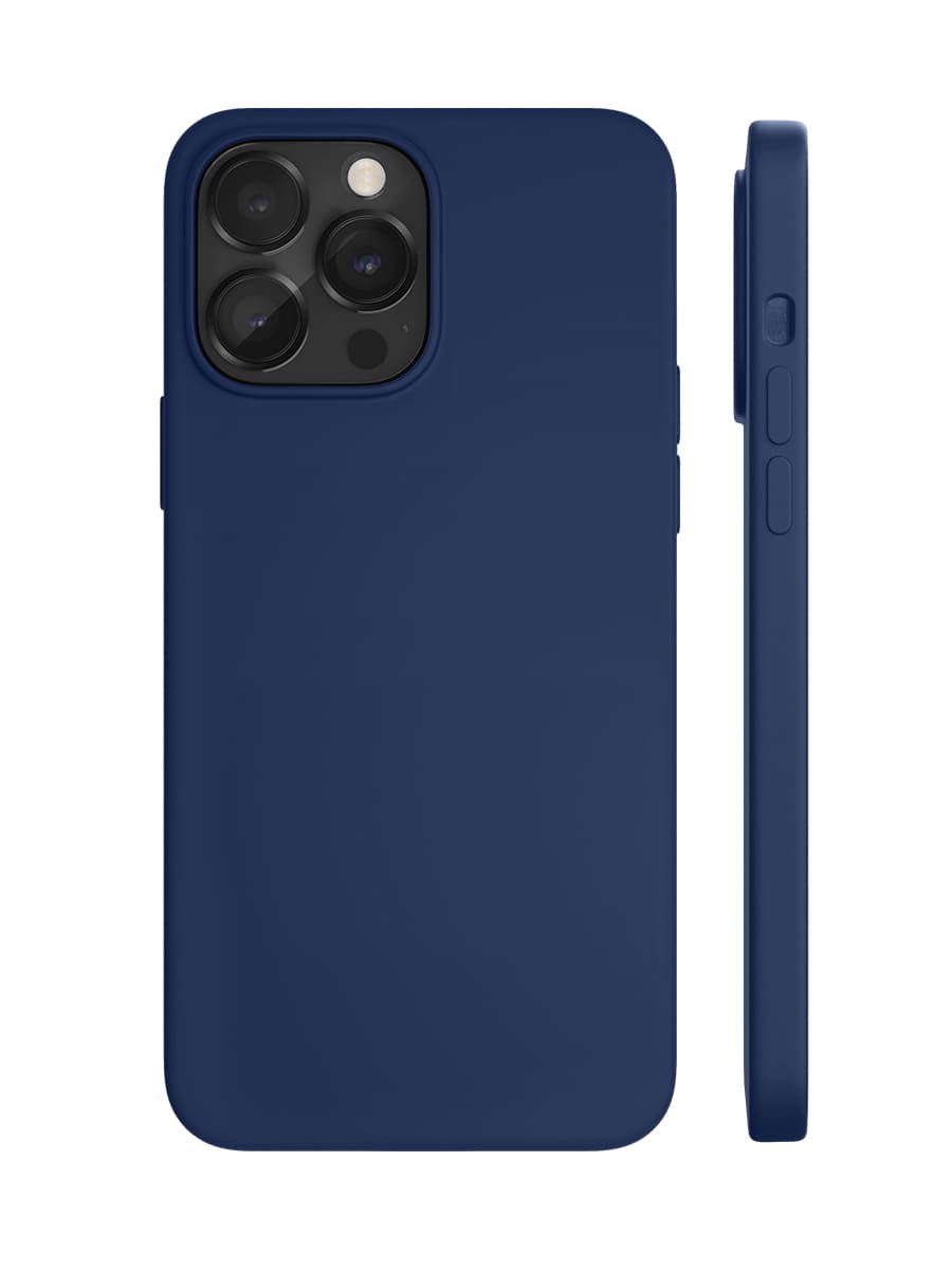 На фото изображено Чехол защитный VLP Silicone case с MagSafe для iPhone 14 Pro, темно-синий