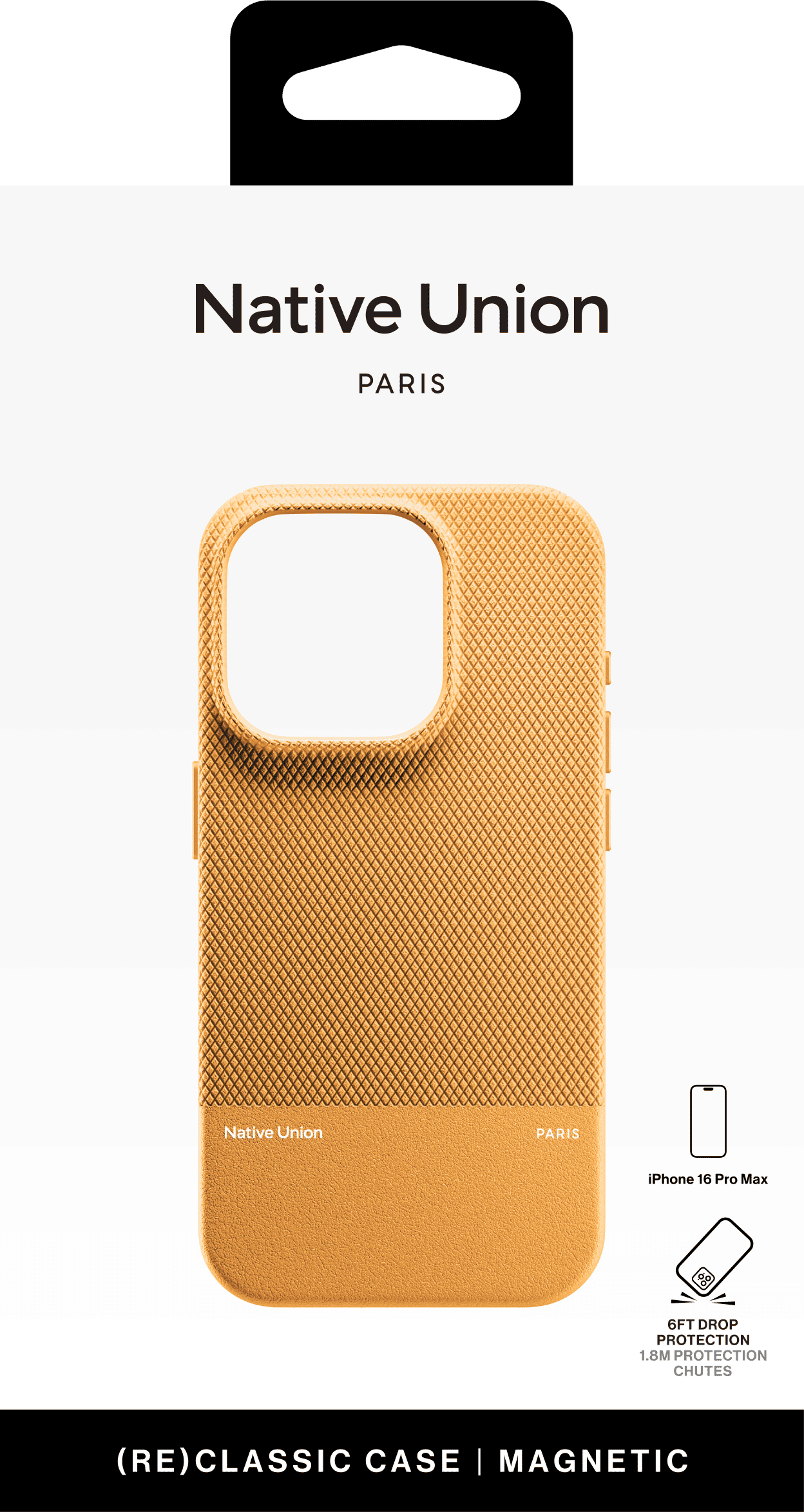 На фото изображено Чехол Native Union (RE)Classic Case MagSafe для iPhone 16 Pro Max, крафт