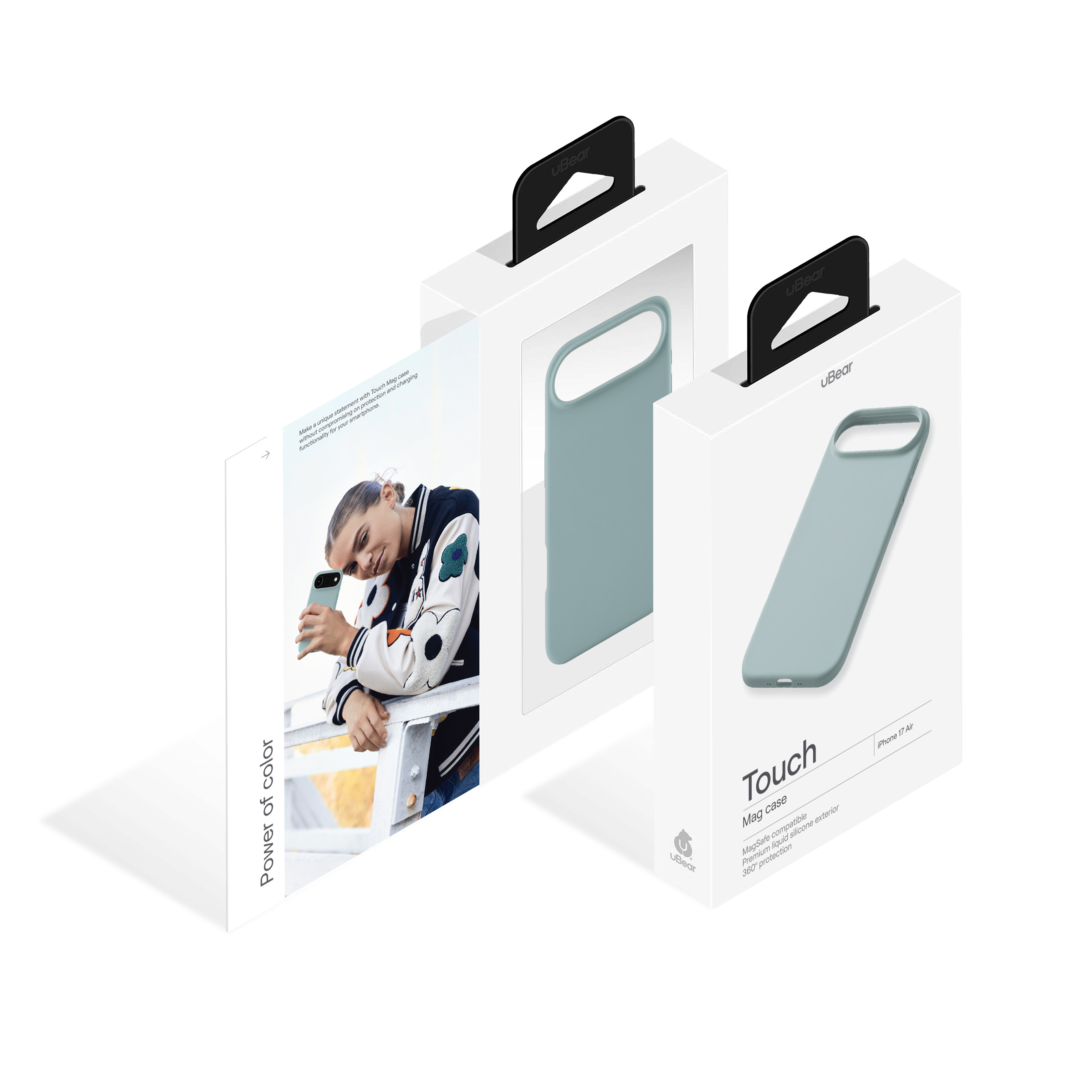 На фото изображено Чехол защитный uBear Touch Mag Case для iPhone Air, MagSafe, холодная мята