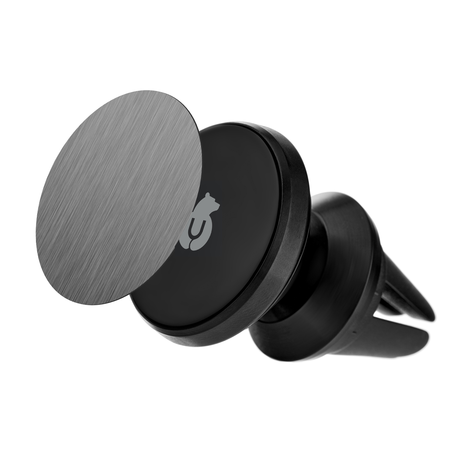 На фото изображено Автомобильный держатель uBear Spot Air Vent Magnetic Car Mount, чёрный