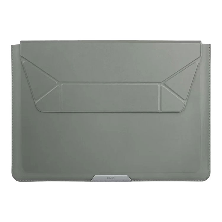 Фото Чехол Uniq для ноутбуков 14" Oslo V.2 PU leather Magnetic Laptop sleeve/foldable stand, зеленый На фото изображено Чехол Uniq для ноутбуков 14" Oslo V.2 PU leather Magnetic Laptop sleeve/foldable stand, зеленый