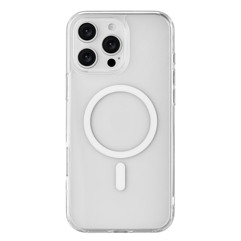 На фото изображено Чехол защитный uBear Real Mag Case для iPhone 16 Pro Max, прозрачный