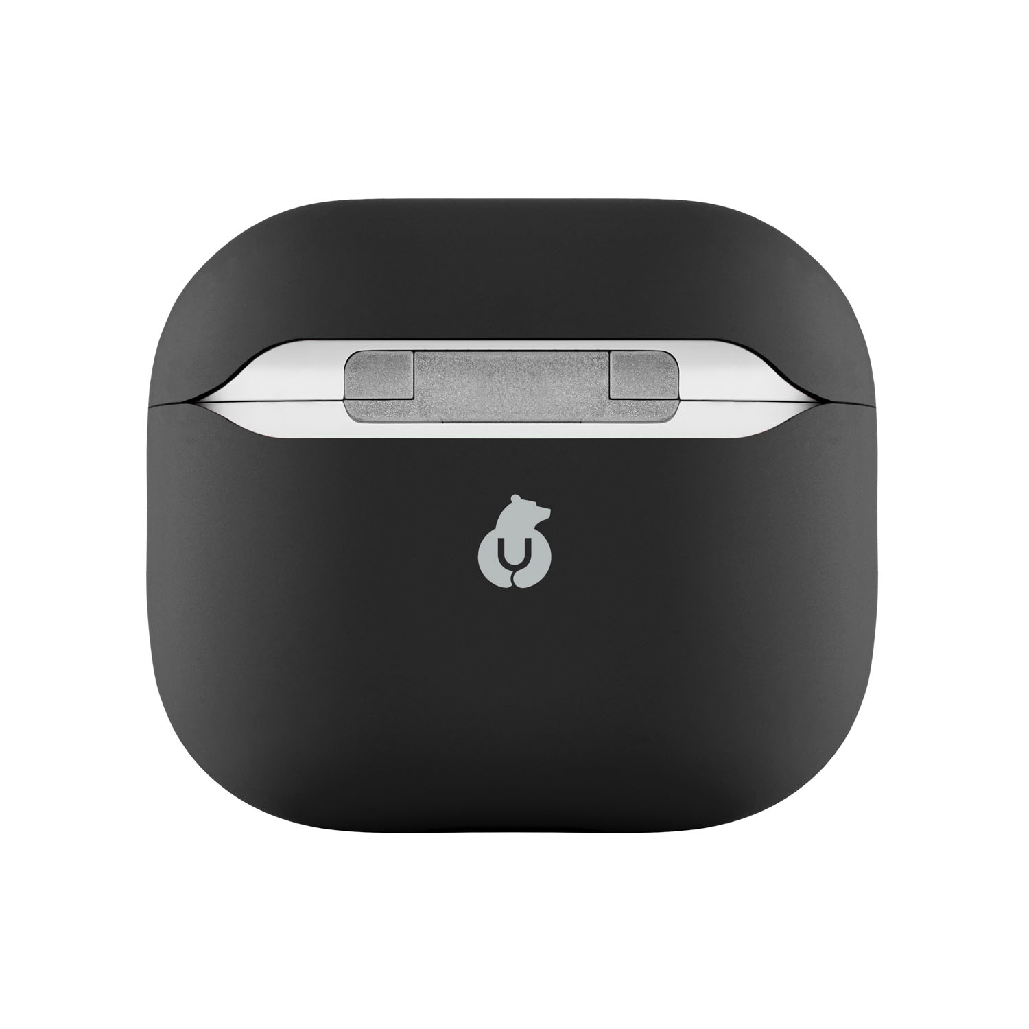На фото изображено Ультратонкий силиконовый чехол Touch Case для AirPods 3, чёрный