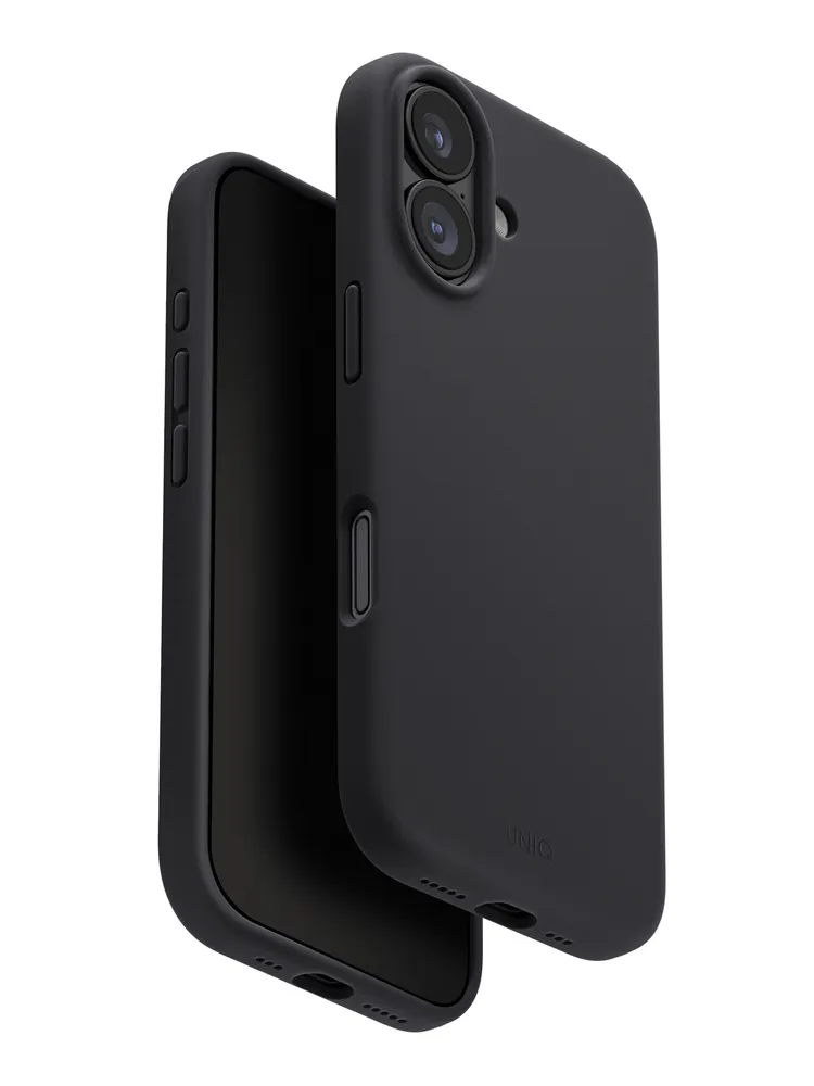 Фото Чехол Uniq Lino MagSafe для iPhone 17, черный На фото изображено Чехол Uniq Lino MagSafe для iPhone 17, черный