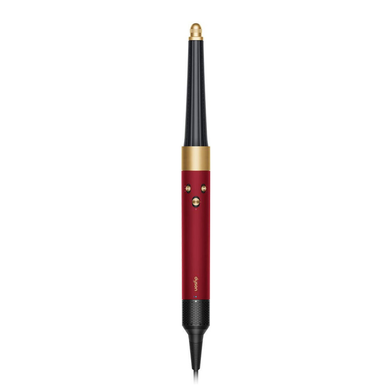 На фото изображено Стайлер Dyson Airwrap ID HS08 Red Velvet/Gold