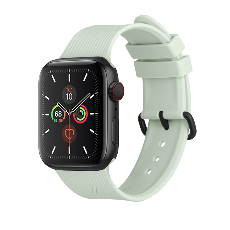 На фото изображено Ремешок Native Union для Apple Watch 44мм, cиликоновый, зелёный