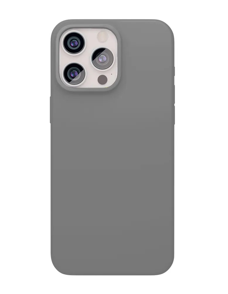 На фото изображено Чехол защитный VLP Aster Case с MagSafe для iPhone 15 Pro Max, серый