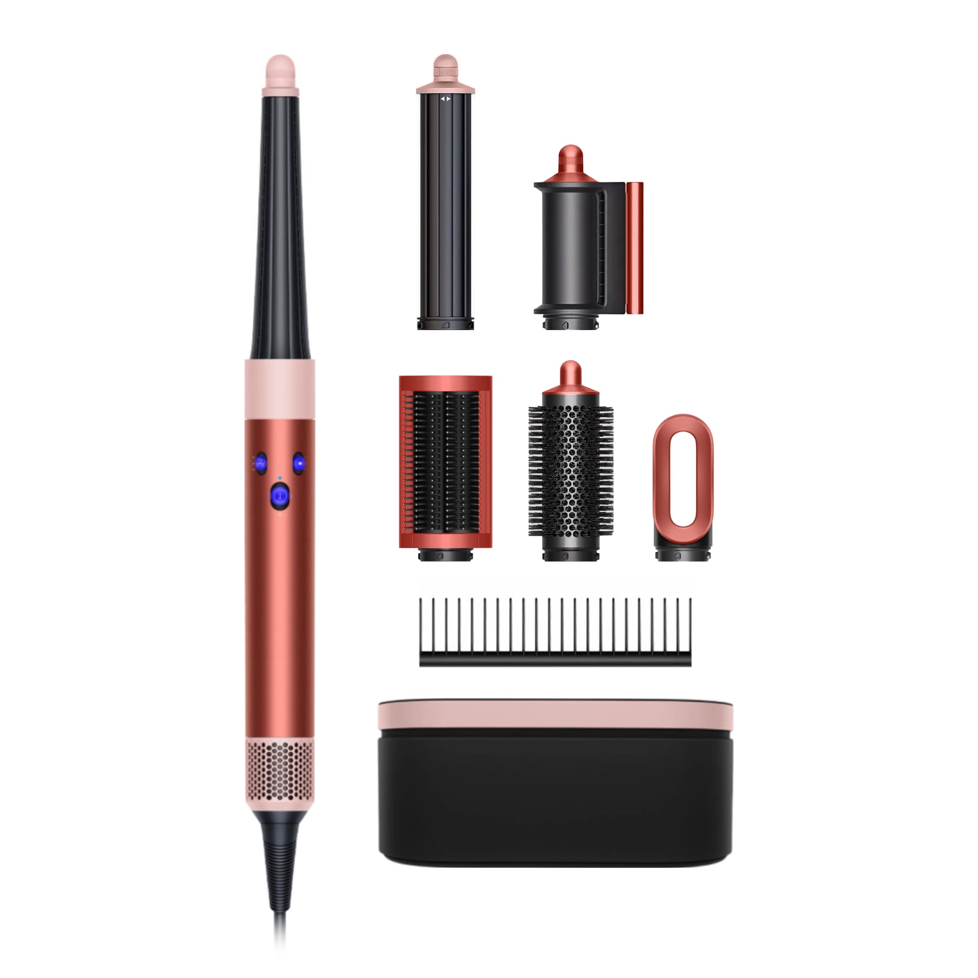 На фото изображено Стайлер Dyson Airwrap ID HS08 Strawberry Bronze/Blush Pink