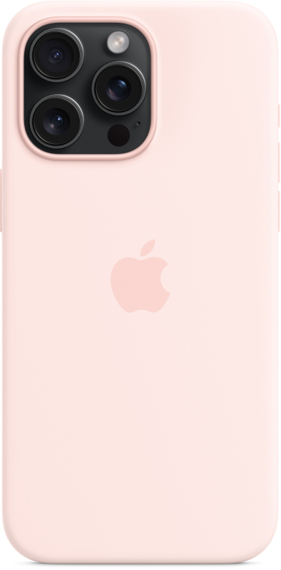 На фото изображено Чехол Apple MagSafe для iPhone 15 Pro Max, силикон, Розовый
