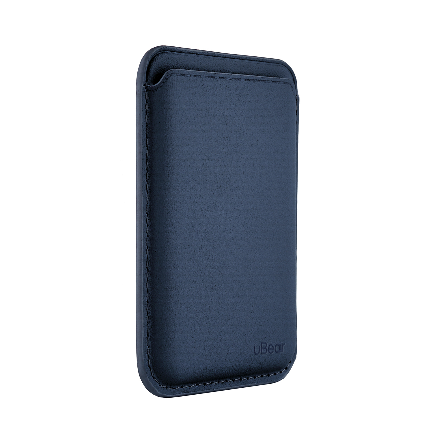 На фото изображено Магнитный кардхолдер uBear Leather Shell, синий