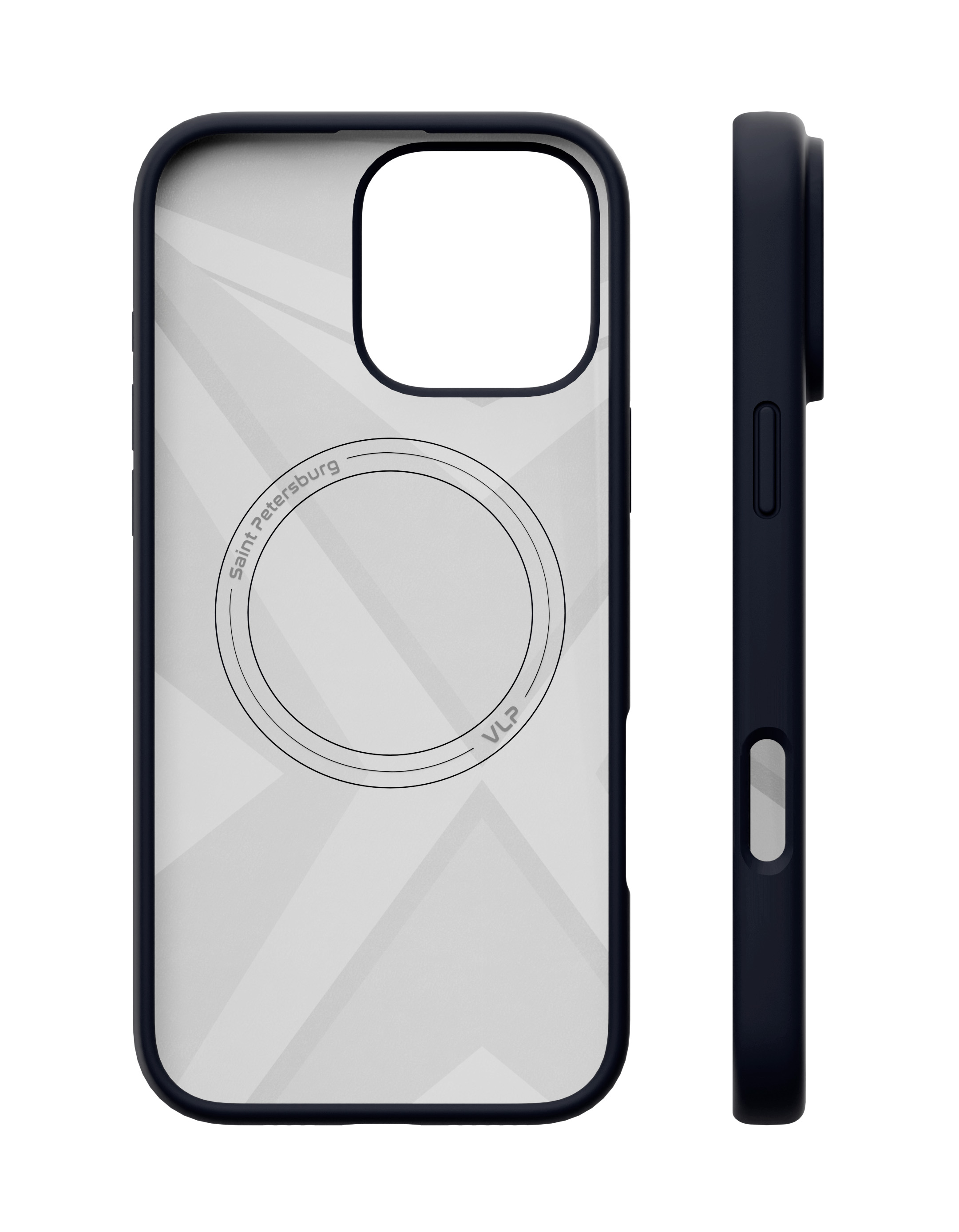На фото изображено Чехол защитный VLP Aster Case с MagSafe для iPhone 16 Pro Max, темно-синий